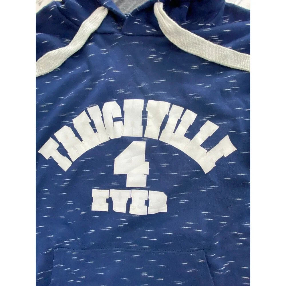 Xios New York Men's Large Blue Speckle Print Pullover Hoodie 60 Cotton Front